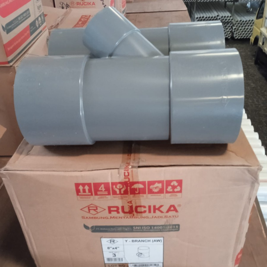 RUCIKA Y BRANCH 8 x 4" INCH AW TEE Y 45 DERAJAT TY DRAJAT 8x4