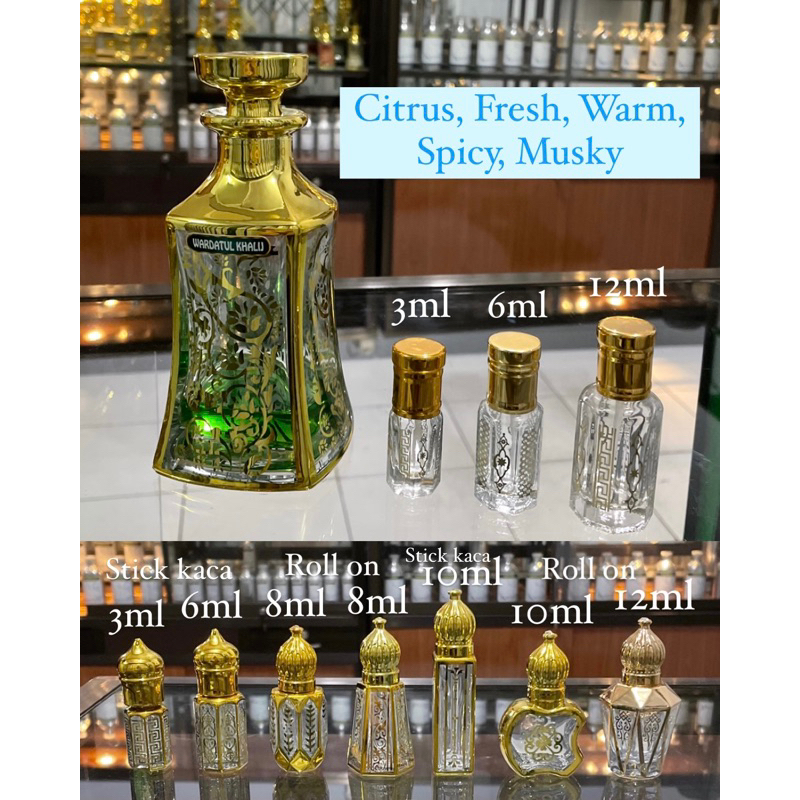 [KAUTSAR] Minyak Wangi Wardah Wardatul Khalij 3ml 6ml 8ml 10ml 12ml Bibit Super Import Murni Tola Sa