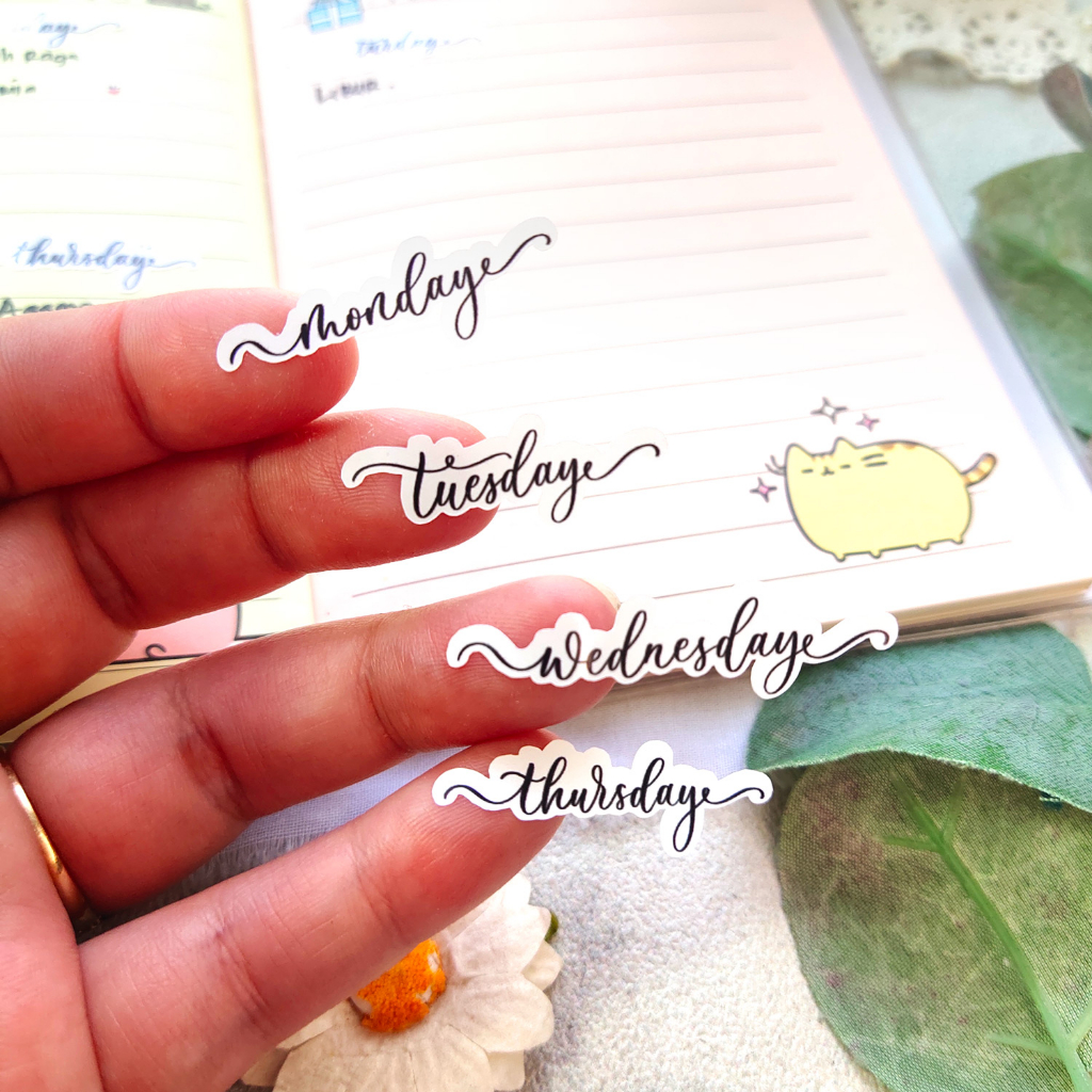 

Sticker weekly schedule caligraphy untuk jurnal planner READY STOK
