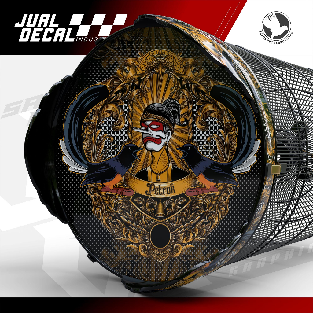 Stiker Sangkar Murai Wayang PETRUK Punakawan Decal Tebok Kandang Variasi