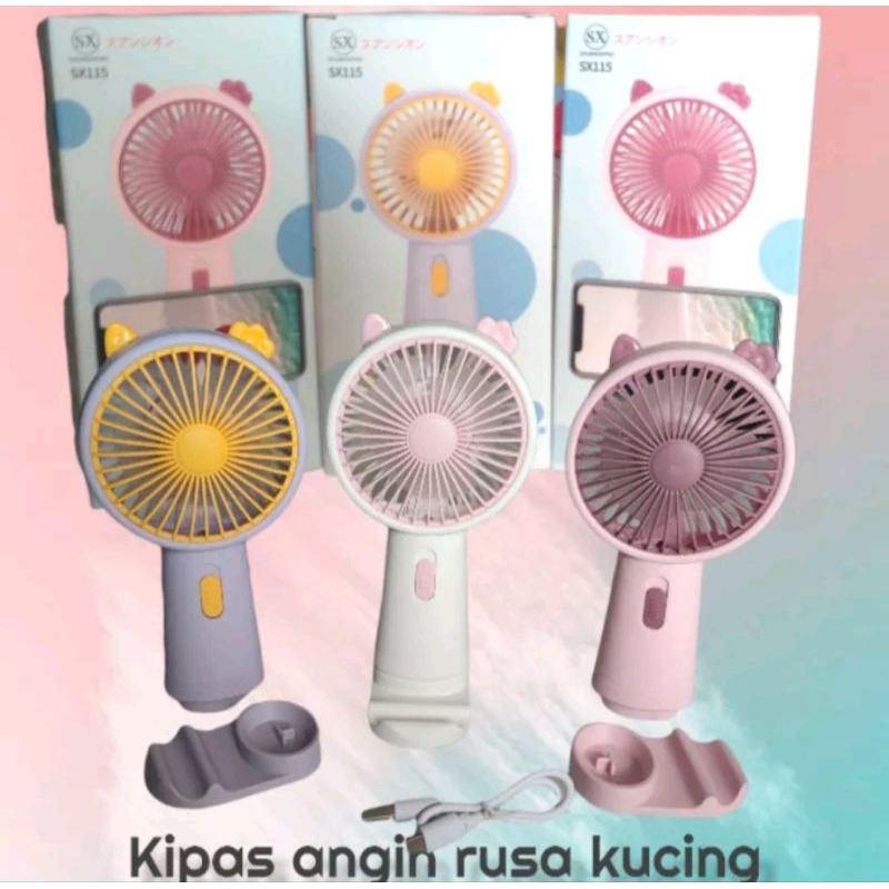 KIPAS ANGIN MINI PORTABLE 2 in 1 KARAKTER / KIPAS GENGGAM / MINI FAN RECHARGE