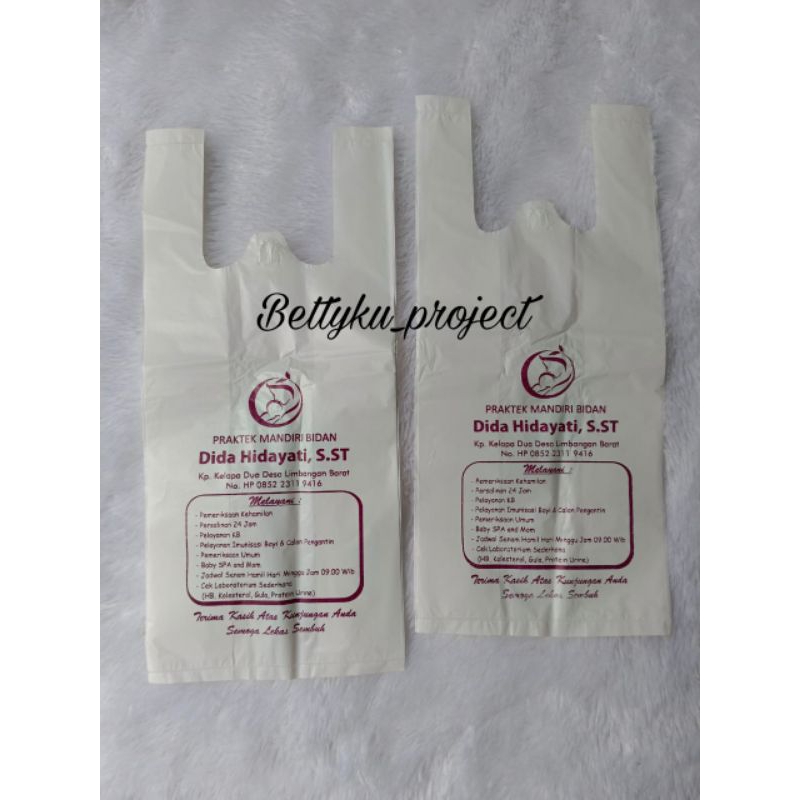 Plastik Kresek Sablon Custom nama - Plastik Nama - Plastik Jualan - Plastik hijab