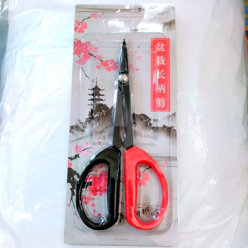 Gunting pruning bonsai merah hitam import china tajam