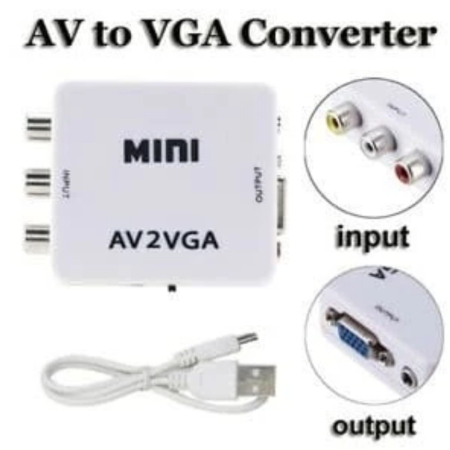 MINI CONVERTER RCA TO VGA / AV2VGA CONVERTER