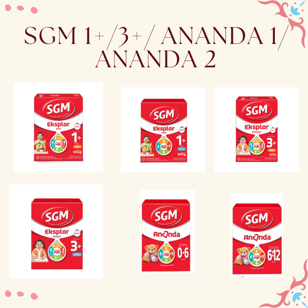 SGM Eksplor 1+ / 3+ / Ananda 1 / Ananda 2 Susu Pertumbuhan 900 gr/1000 gr