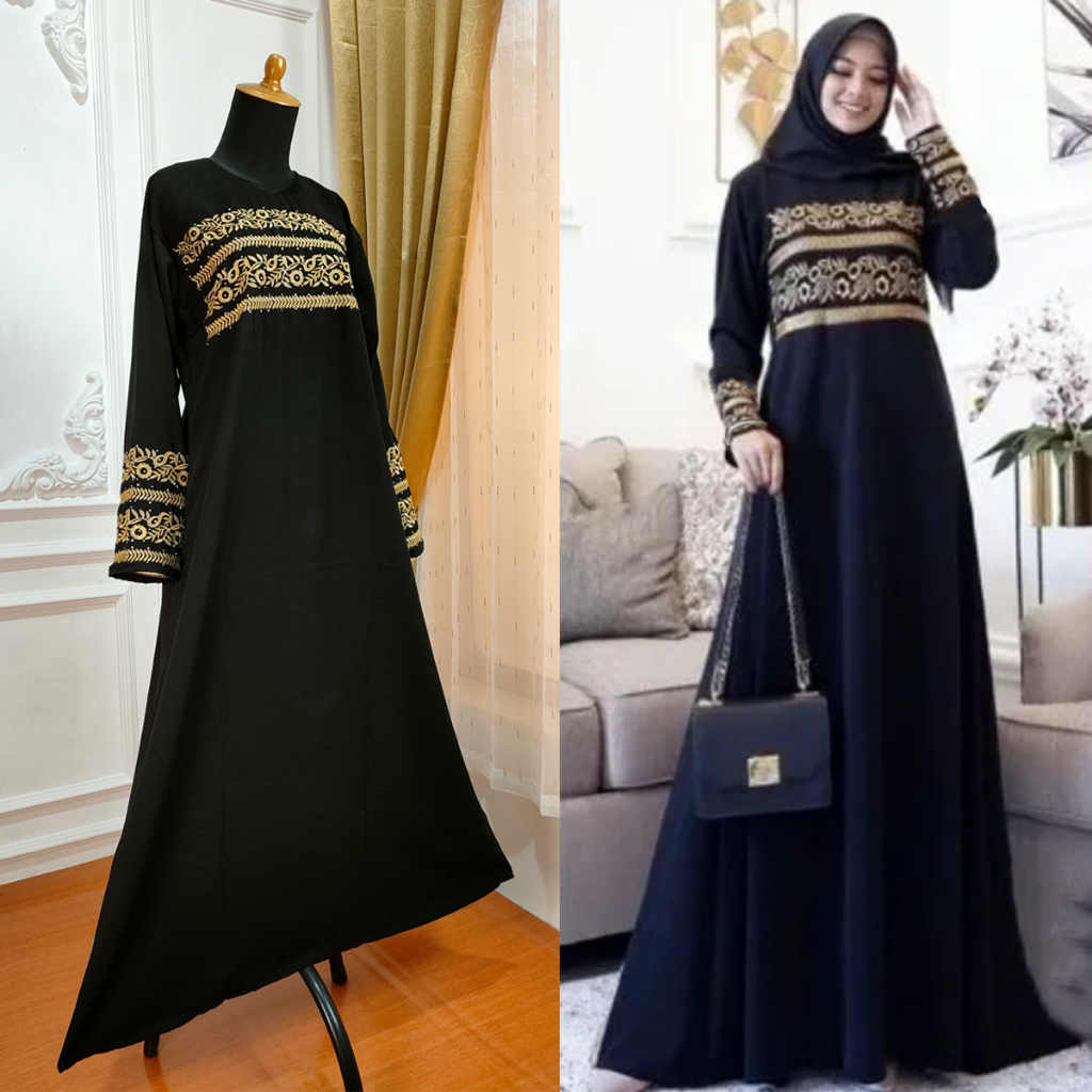 Gamis Bordir Gamis Turkey Gamis Hitam Wanita Abaya Hitam Turkey Gamis Dress Arab Abaya Jumbo