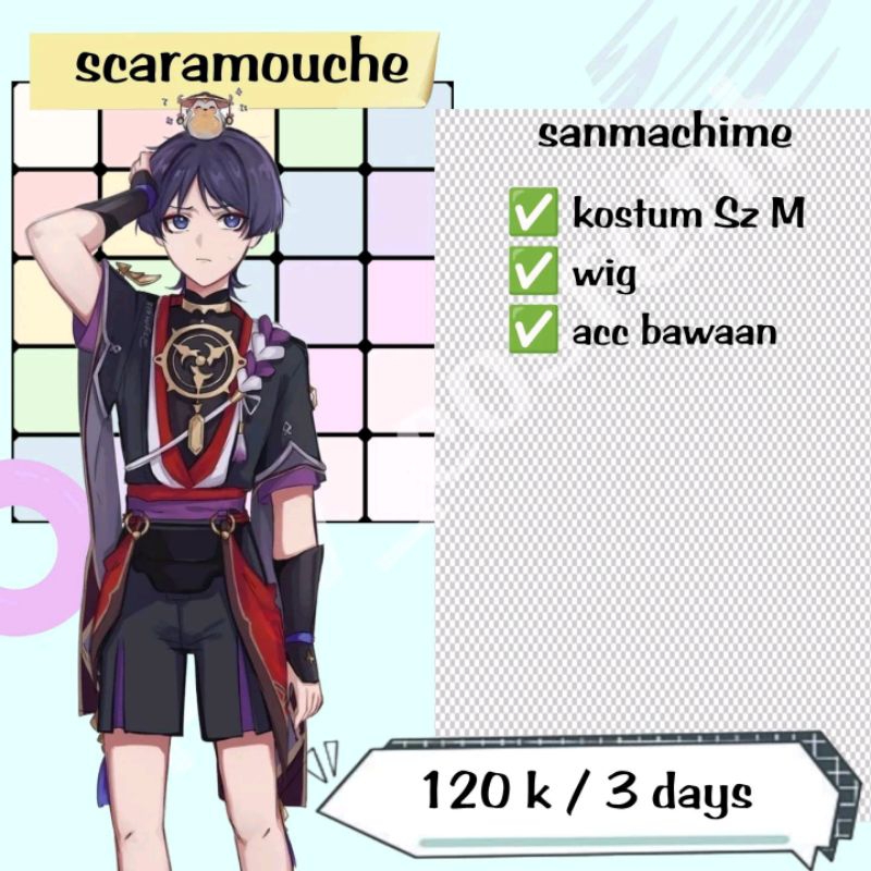 (Rental ONLY ) cosplay scaramouche