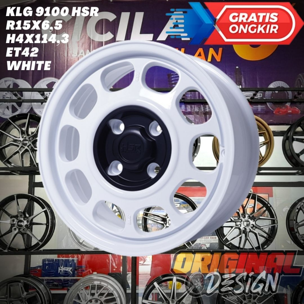 Velg Mobil Kijang LGX , Veloz , Wuling Confero , HSR KLG Ring 15 R15 White