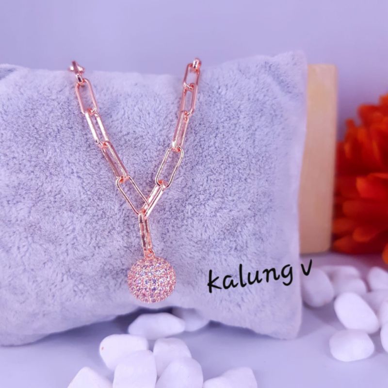 Kalung paperclip baru mainan bulat