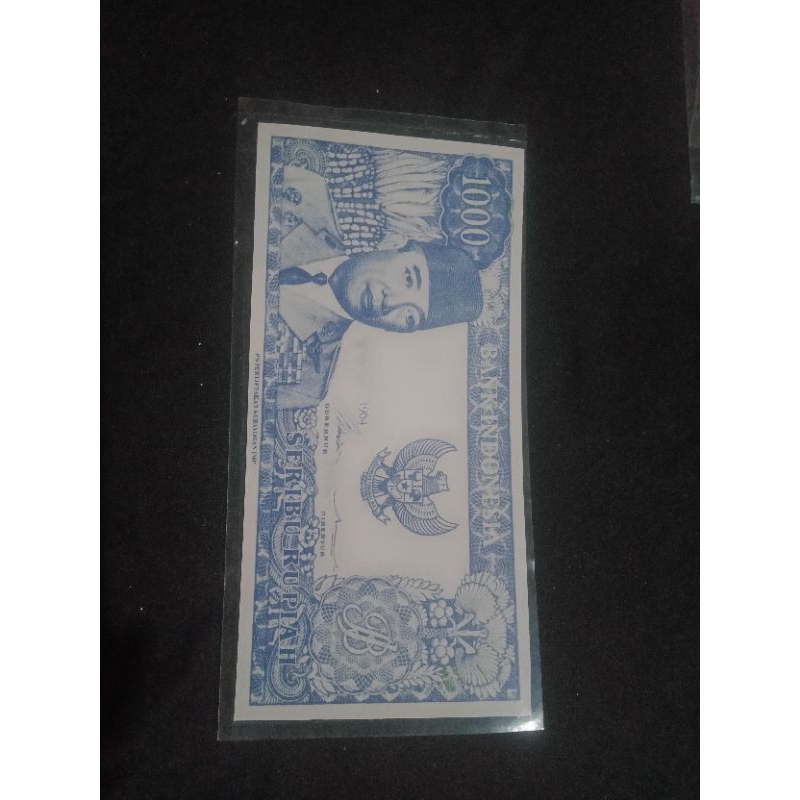 Hobby Koleksi Uang Kuno 1000 Soekarno Melengkung Biru Gatotkaca