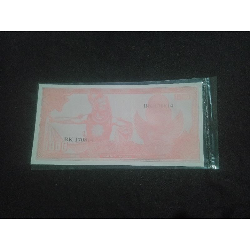 Hobby Koleksi Uang Kuno 1000 Soekarno Melengkung Merah Gatotkaca