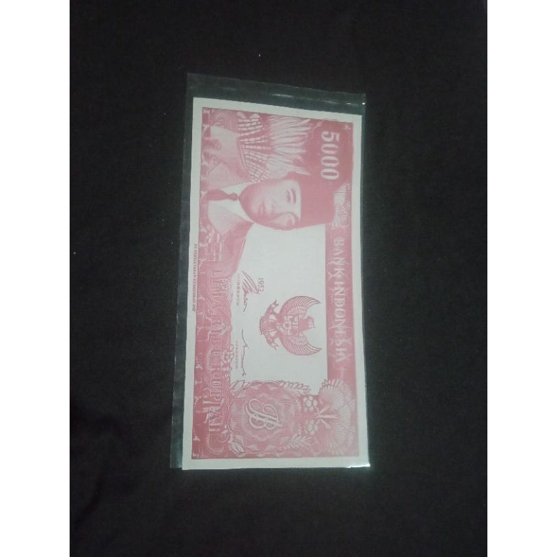 Hobby Koleksi Uang Kuno 5000 Soekarno Melengkung Merah 1 Penari Obor