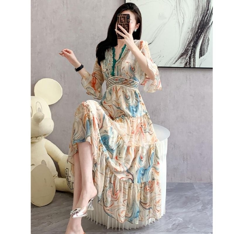 12424 Leahna Tiered Midi Dress