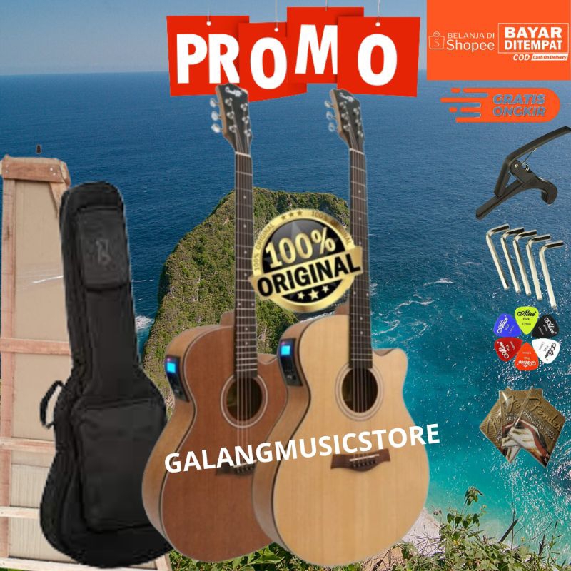 [PAKET LENGKAP] GITAR AKUSTIK ELEKTRIK COWBOY ORIGINAL GWC 235 NA/NS GRATIS PACKING KAYU