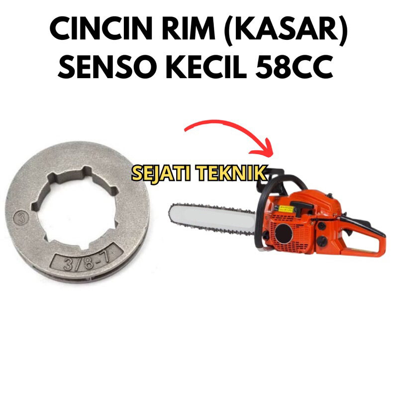 Rim sprocket kasar 3/8-7 senso kecil 58cc rim kasar senso kecil 22 rim kasar senso mini 58cc spare p