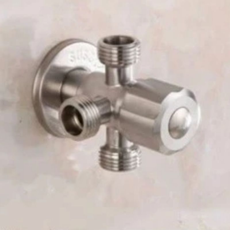 Stop kran triple stainless sus 304 / Stop keran cabang 3