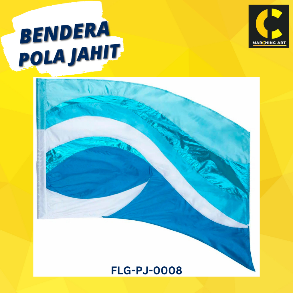 Bendera Color Guard Flag Marching band/Drum Band Pola Jahit