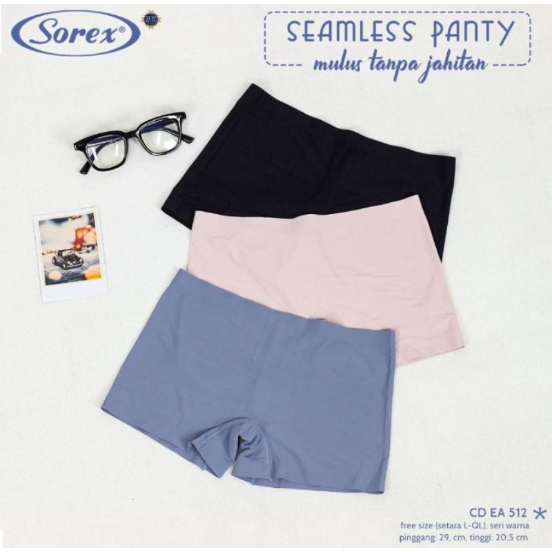 Boxer Sorex EA 512 - Celana Dalam Wanita Seamless - Boxer Wanita Sorex