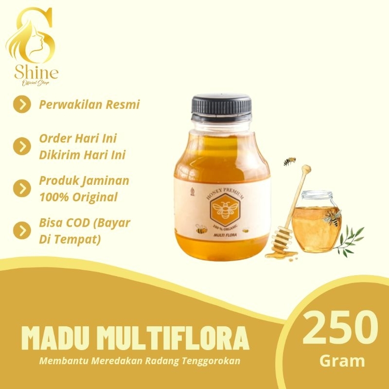 

Madu Murni Asli Nektar Multiflora Netto 250 Gram