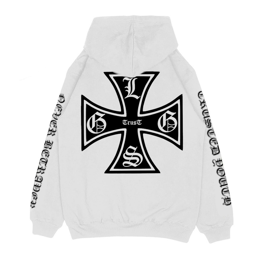 GLGS - Sweater Hoodie Pullover Original Glgs Trust White Fleece