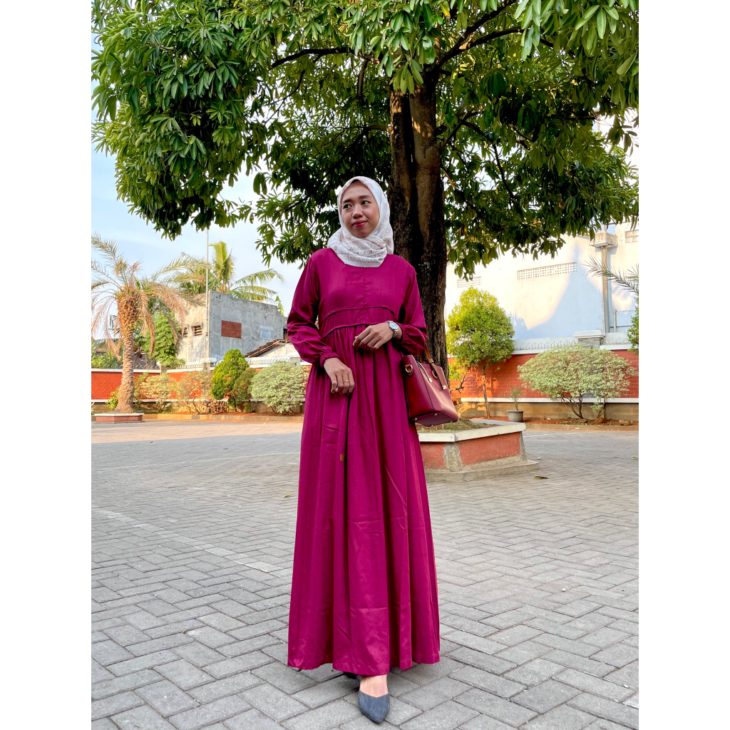 TUNIQ CLOTHES - Balqis Dress - Rayon Twill Premium - Dress Wanita Polos