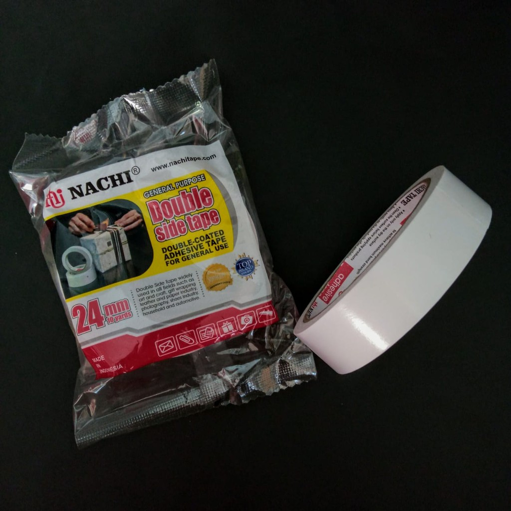 

Isolasi Double Tape NACHI 1" / 24mm x 10yard / isolasi bolak balik