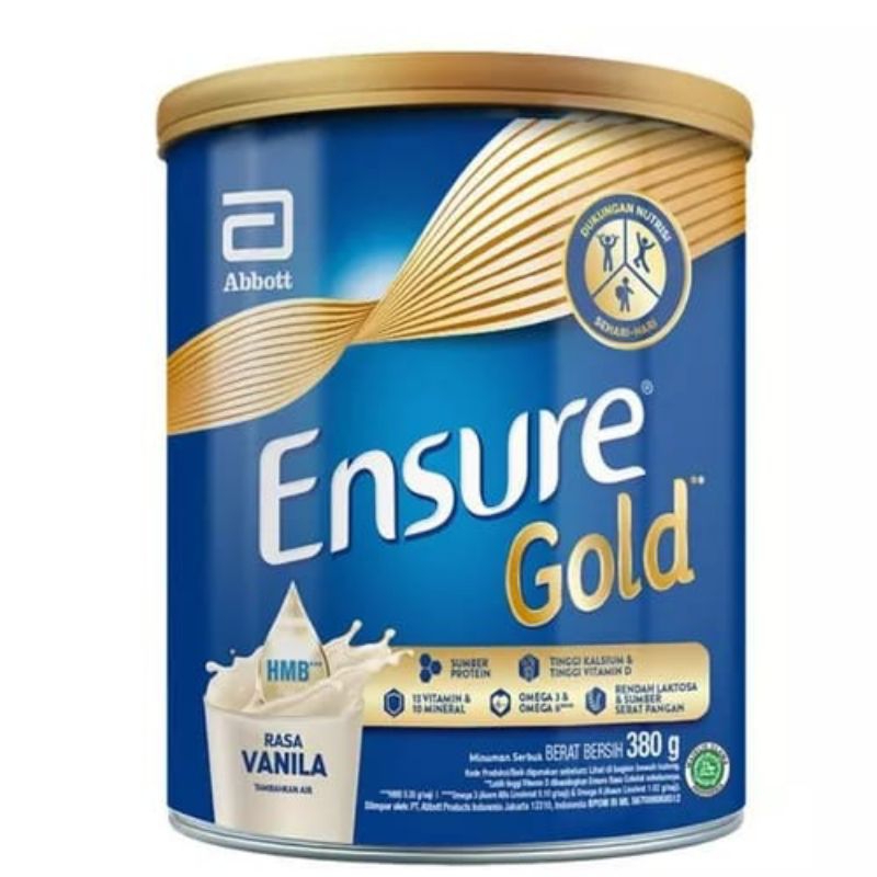 

Ensure Gold HMB Vanila Cokelat 380 g - Nutrisi Dewasa Rendah Laktosa