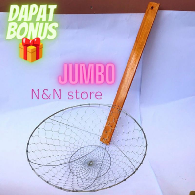 serokan/saringan minyak penggorengan anti karat ukuran diameter 40cm×70cm jumbo cocok untuk masak ha