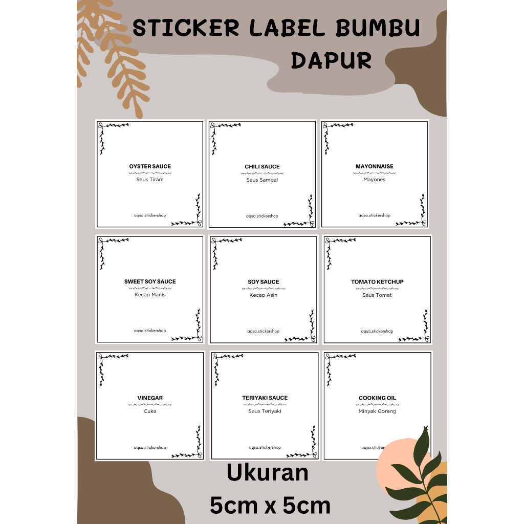

Sticker Label Bumbu Dapur Ukuran 5cm x 5cm Part 2