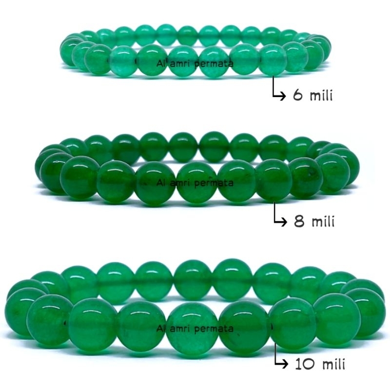 Gelang Batu Giok Hijau Original / Natural Bracelet Jade Stone / Gelang Pria / Gelang Wanita / Batu G