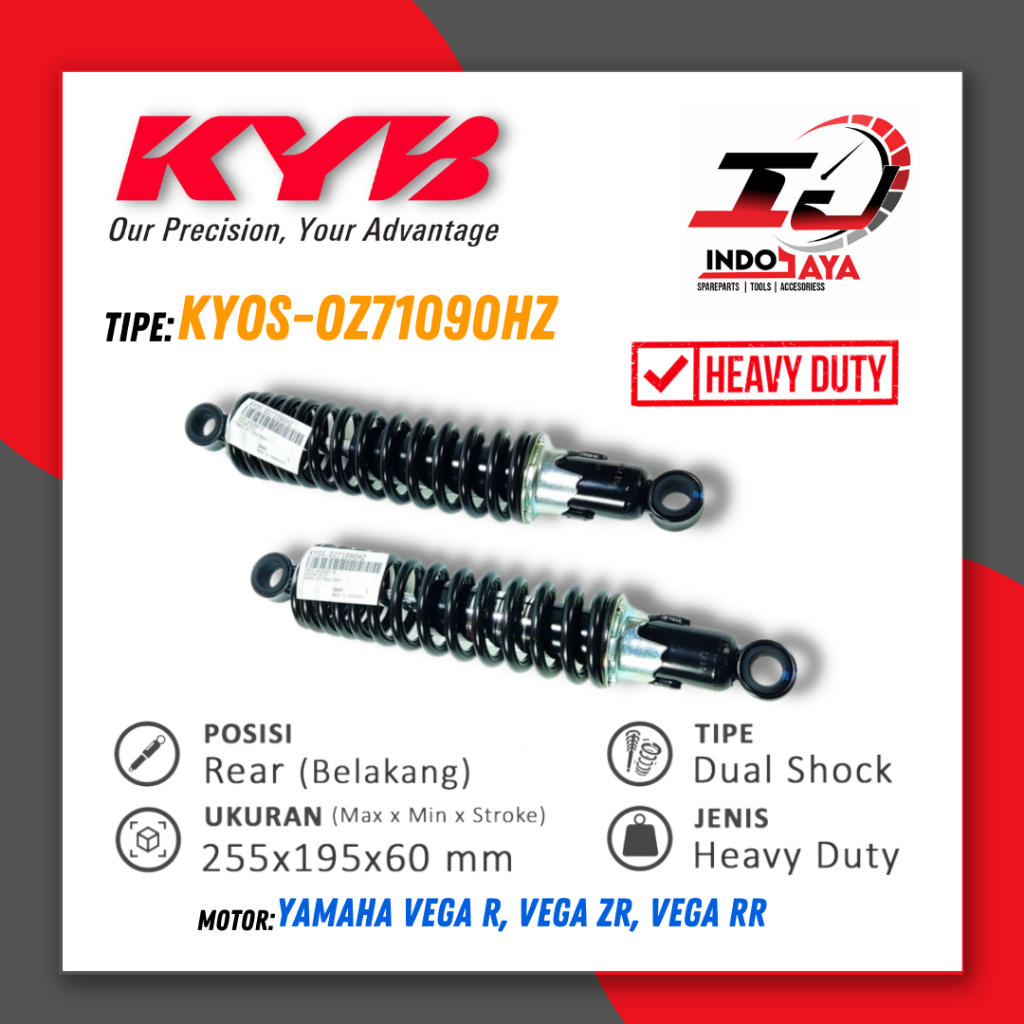 SHOCKBREAKER KAYABA KYOS-OZ71090HZ UNTUK MOTOR VEGA (ALL VARIAN) / SOKBREKER / SHOCK BREAKER BELAKAN