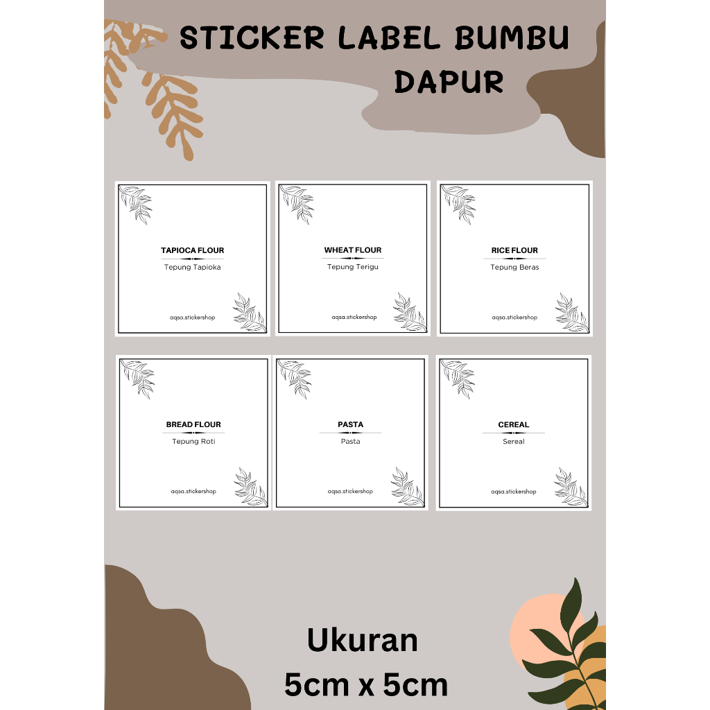 

Sticker Label Bumbu Dapur Ukuran 5cm x 5cm / Part 3