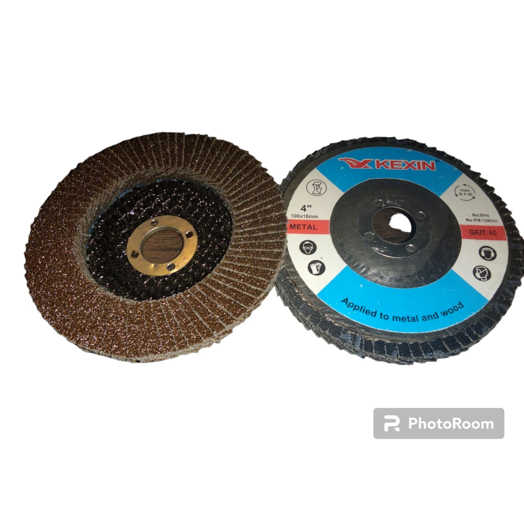 KeXin Resibon Amplas 4'' /Mata Gurinda Amplas /Amplas Susun Grit 60 (Merah) premium