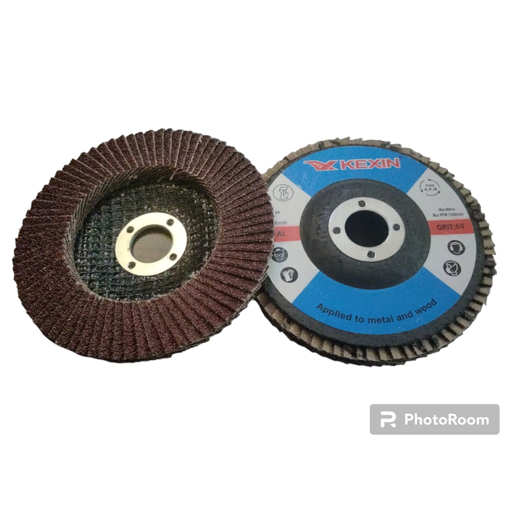 KeXin Resibon Amplas 4'' /Mata Gurinda Amplas /Amplas Susun Grit 60 (Hitam) Premium