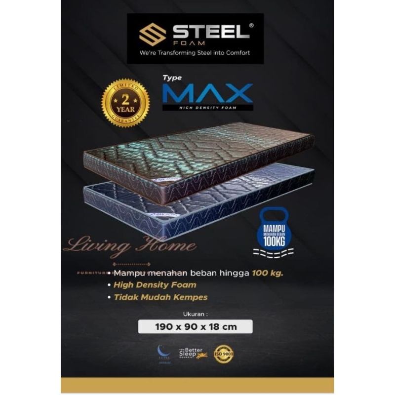 Tilam Kasur Busa Steel Maxfoam ketebalan 14cm