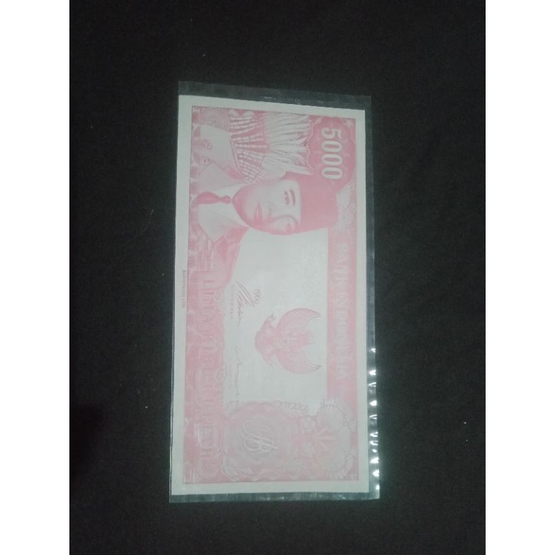 Hobby Koleksi Uang Kuno 5000 Soekarno Melengkung Merah Bajak Sawah