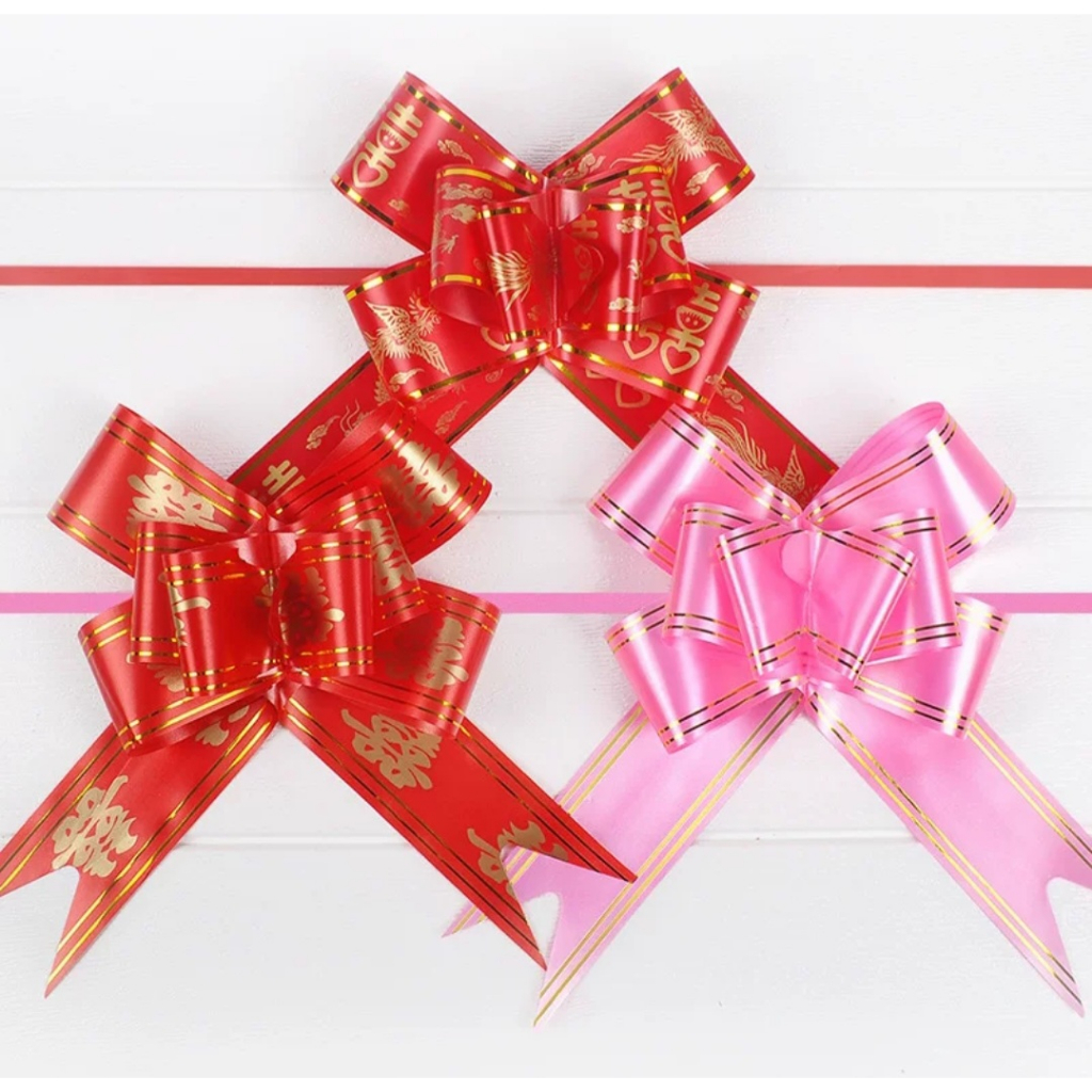 

Pita serut size L Wedding Shuangxi / Pita serut Sangjit / Pita Serut (10 pcs)