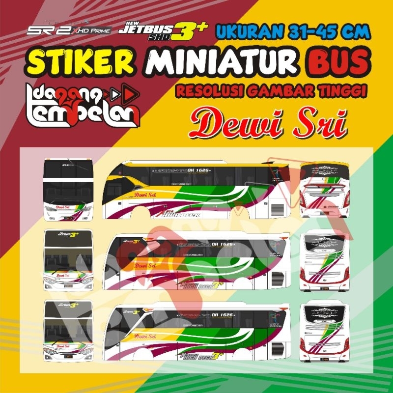 STIKER MINIATUR BUS DEWI SRI