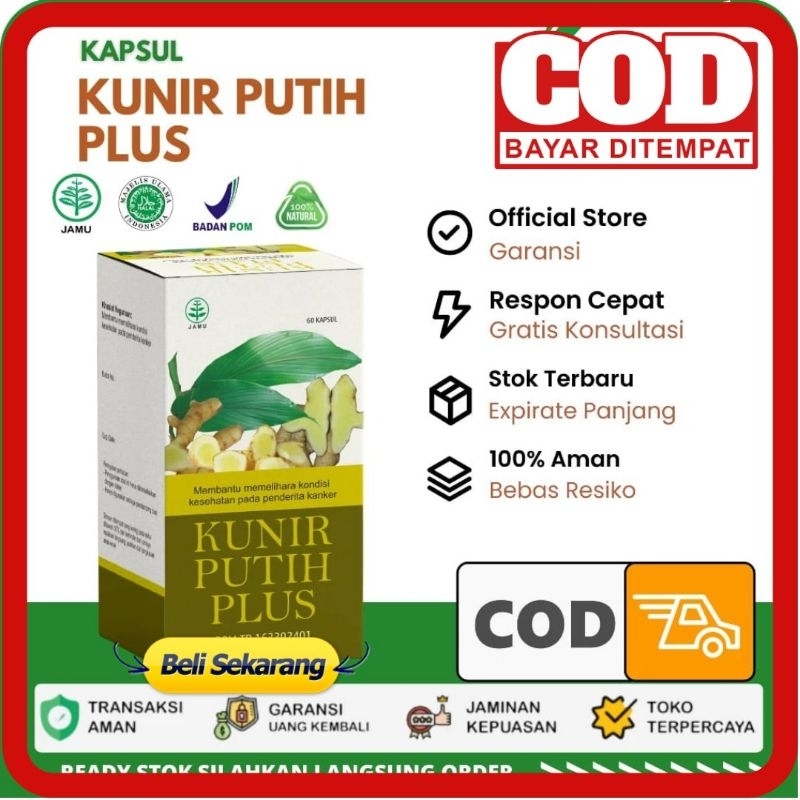 [BISA COD] KUNIR PUTIH PLUS Isi 60 - KAPSUL KUNIR PUTIH ORIGINAL KUNIR PUTIH ATASI KANKER KISTA BENJ