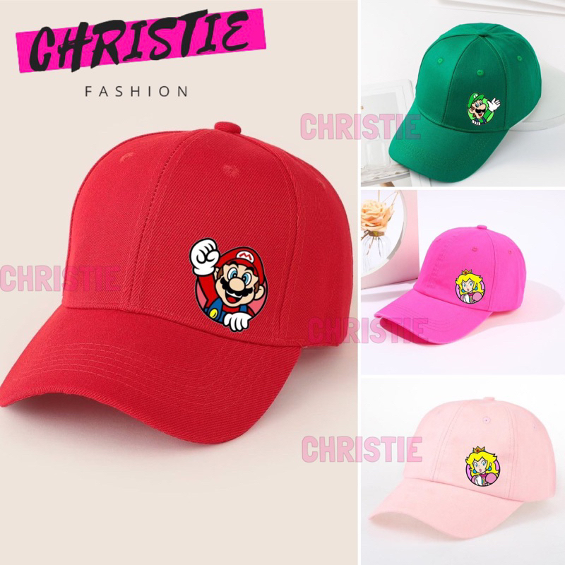 TOPI BASEBALL ANAK DAN DEWASA MARIO BROSS LUIGI PRINCESS PEACH