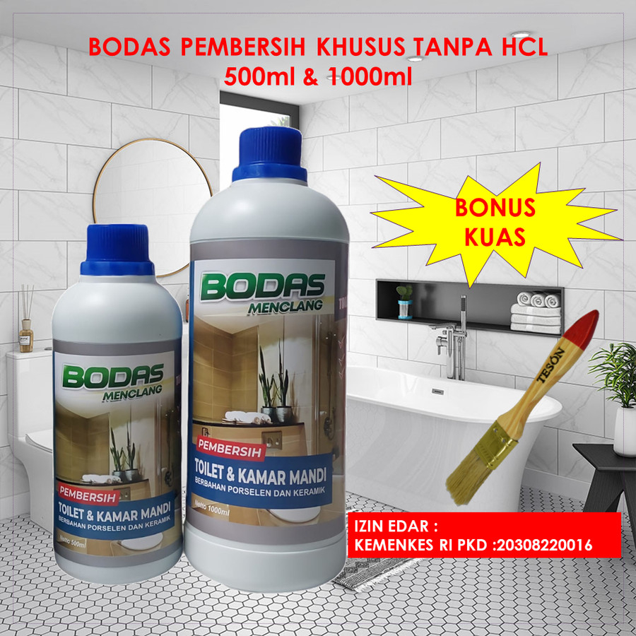KUBIBIX BODAS 1000ML PEMBERSIH TOILET KERAK KERAMIK PORSELEN KAMAR MANDI SANGAT KUAT TIDAK PERLU
