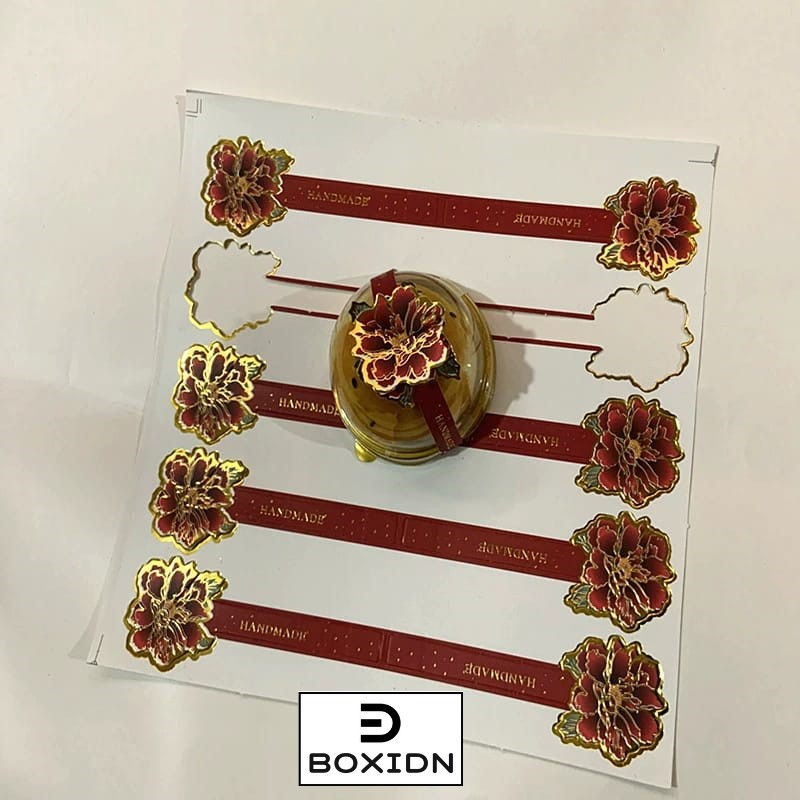 1 lembar stiker Mooncake Stiker Kue Bulan Stiker Pop up Bunga Mooncake Stiker Mika Kue Bulan Stiker 