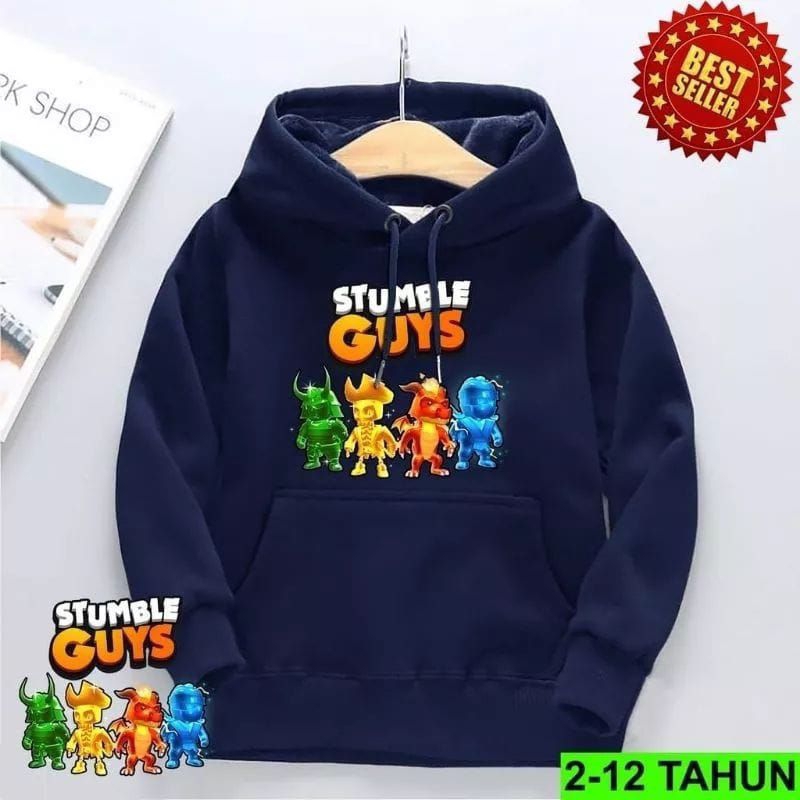 Hoodie jaket anak laki-laki game stumble guys usia 4 - 12 tahun | sweater anak