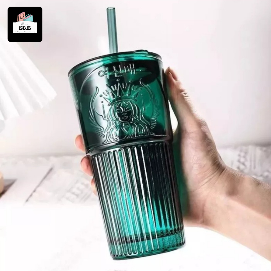 BOTOL TUMBLER KACA STARBUCKS/BOTOL VIRAL 600ML/TUMBLER AESTHETIC
