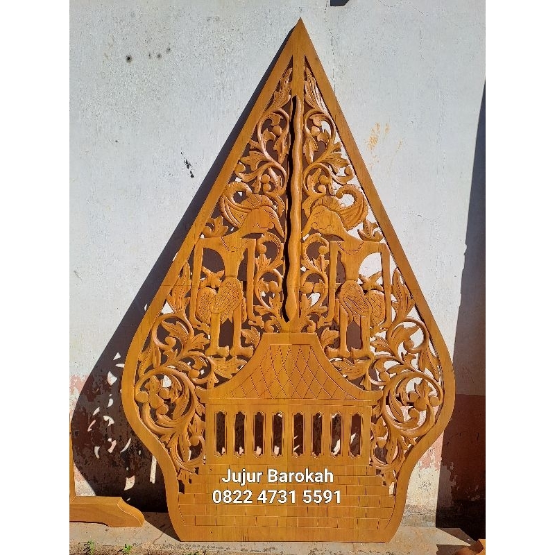 Gunungan Wayang Kayu Ukir Hiasan Dinding Dekorasi Jujur Barokah Jepara