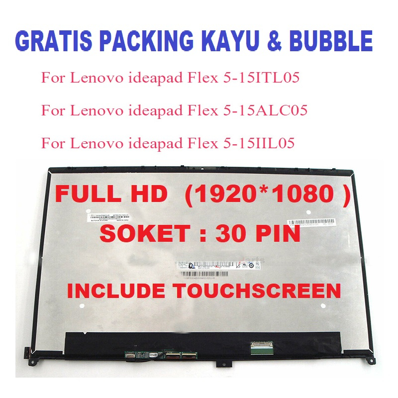 LAYAR LCD LED SCREEN DISPLAY MONITOR LENOVO IDEAPAD FLEX 5 15 5-15 5-15IIL05 5-15ARE05 5-15ITL05 5-1