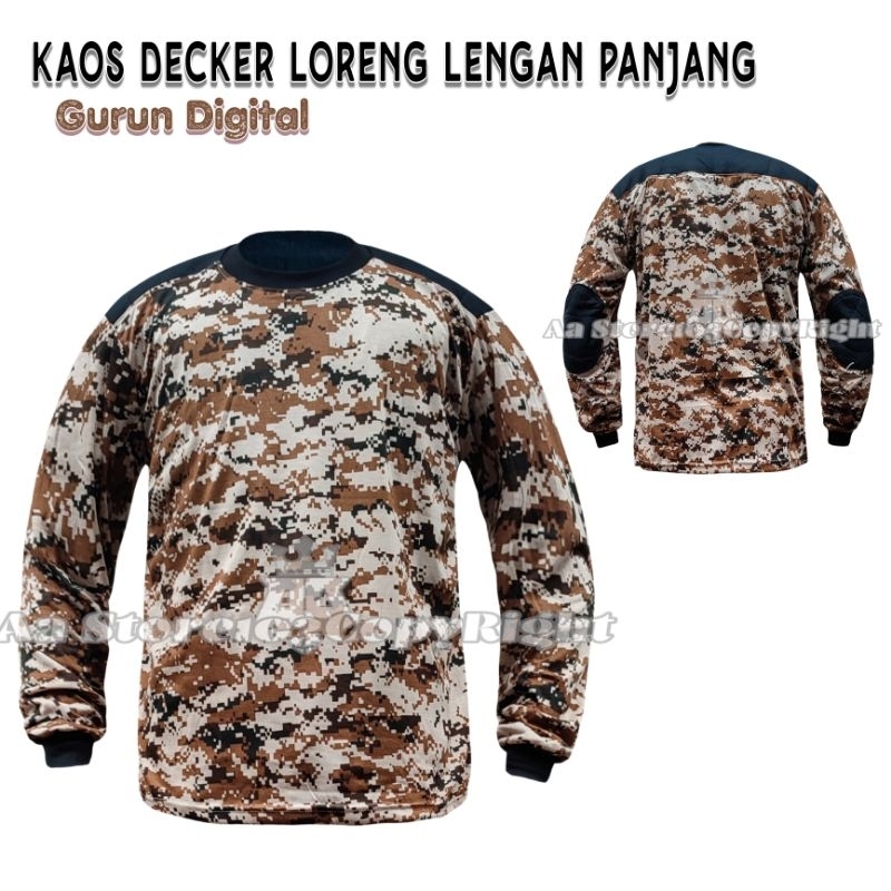 Kaos Loreng Gurun Digital Lengan Panjang - Kaos Loreng Army
