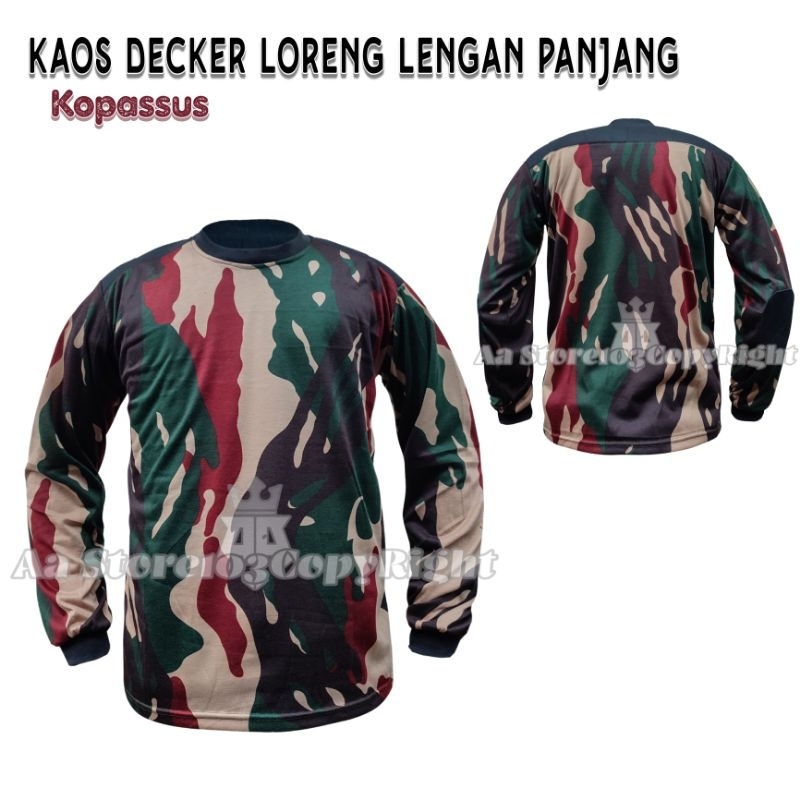 Kaos Loreng Kopassus Lengan Panjang - Kaos Loreng Army