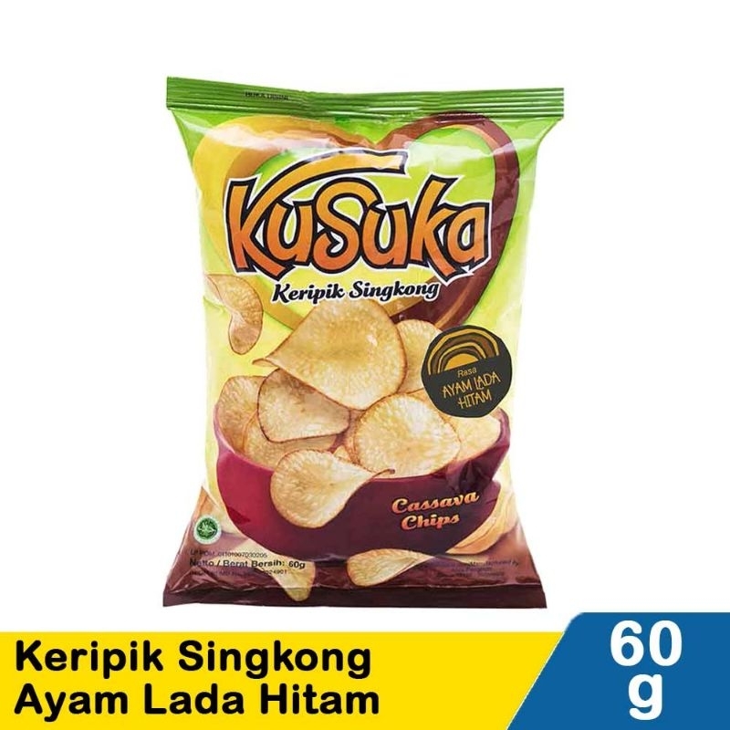 

Kusuka Keripik Singkong Ayam Lada Hitam 60G