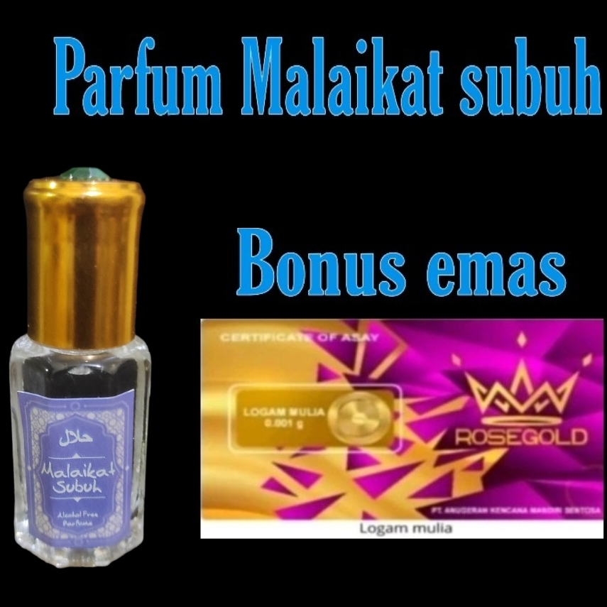 PARFUM MALAIKAT SUBUH ROLL ON 6ML NON ALKOHOL BONUS EMAS LOGAM MULIA
